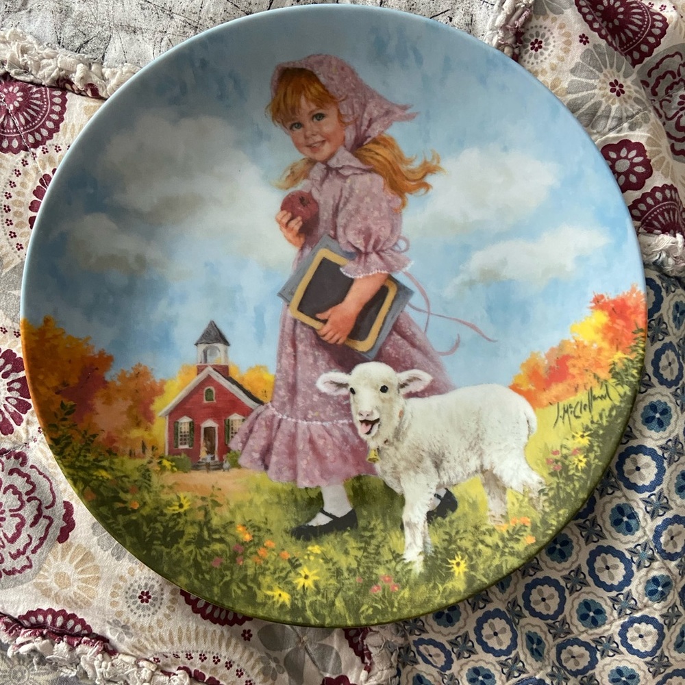 Mary Had a little lamb collectible plate